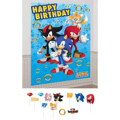 Sonic The Hedgehog Backdrop with Photo Props - Click Image to Close